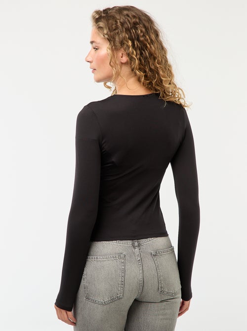 Getailleerd T-shirt met goudkleurig detail - Kiabi