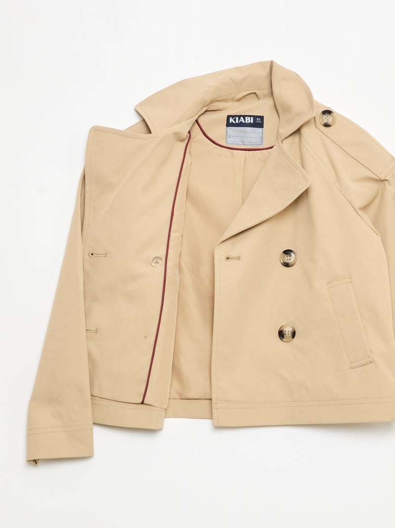 Getailleerde blazer in trenchcoatstijl Biege - Kiabi