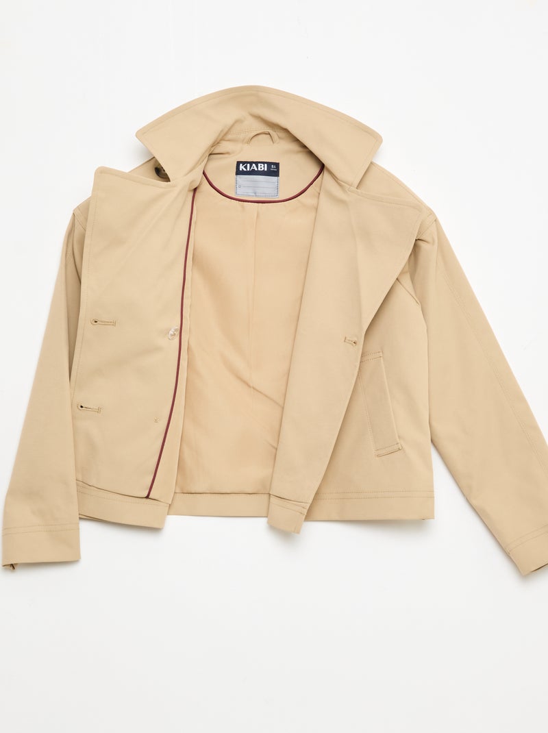 Getailleerde blazer in trenchcoatstijl Biege - Kiabi