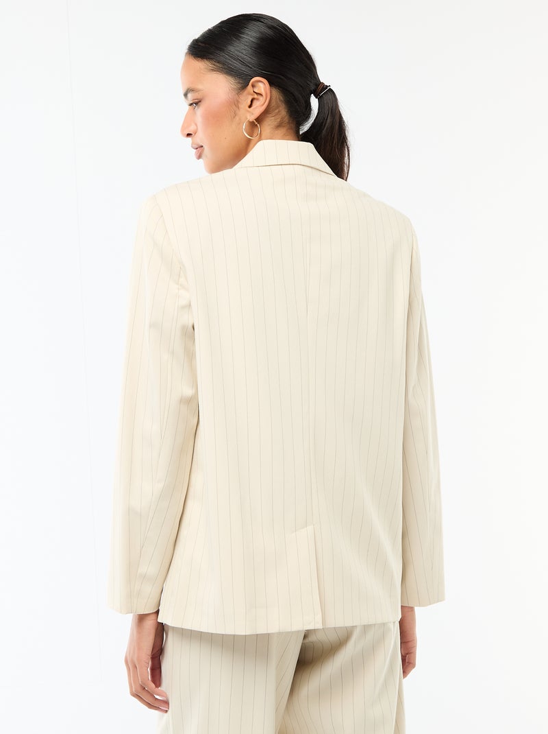 Getailleerde blazer met dubbele knoopsluiting Biege - Kiabi