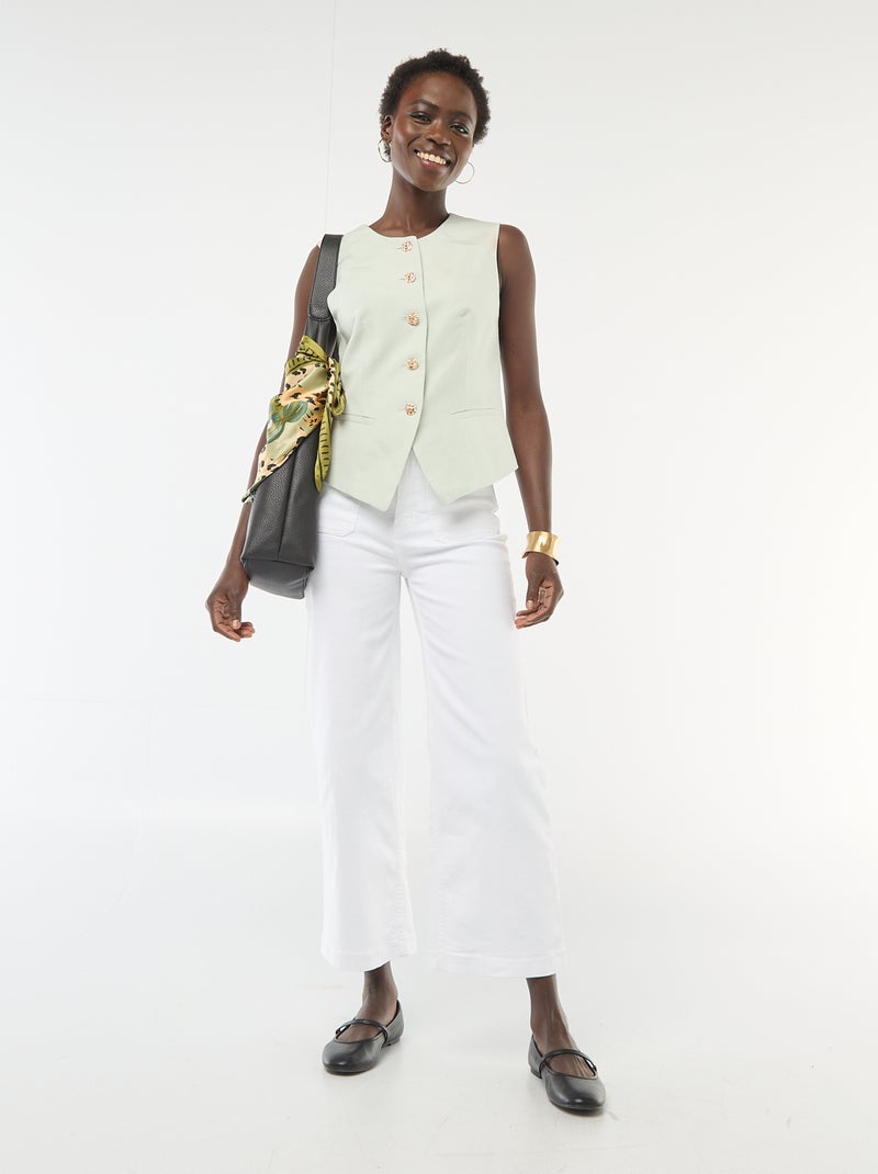 Getailleerde blazer met goudkleurige knopen Blauw - Kiabi
