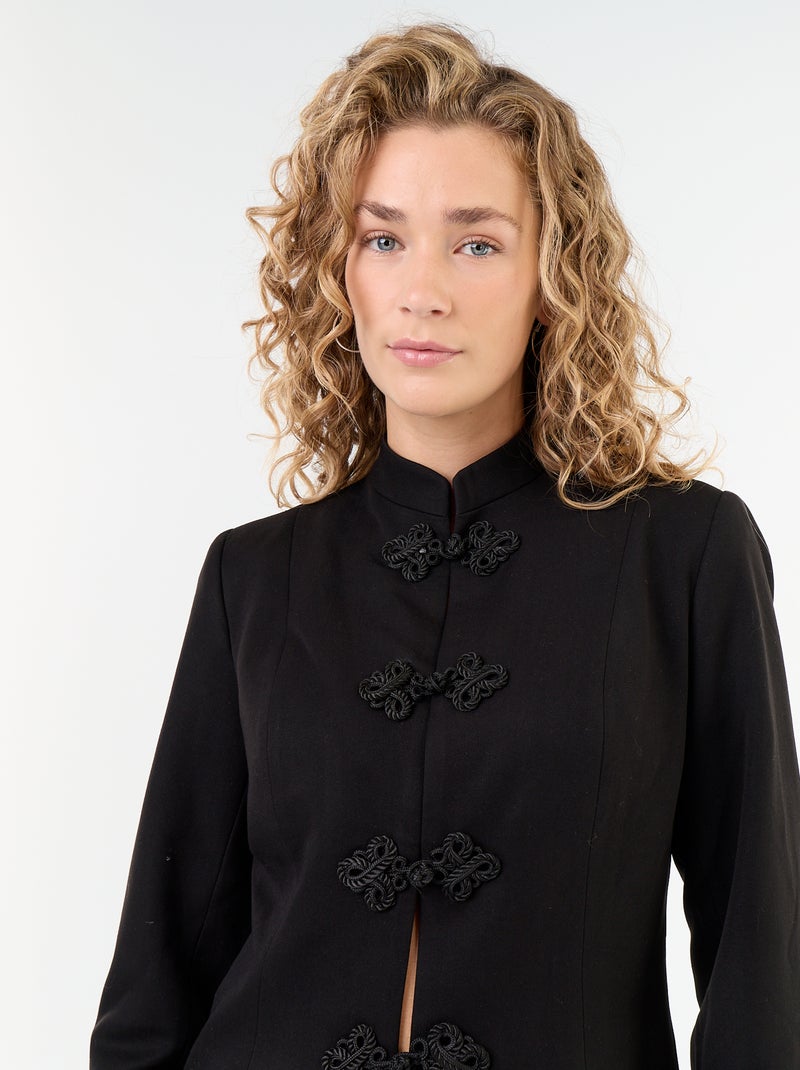 Getailleerde blazer met mandarijnsluiting Zwart - Kiabi