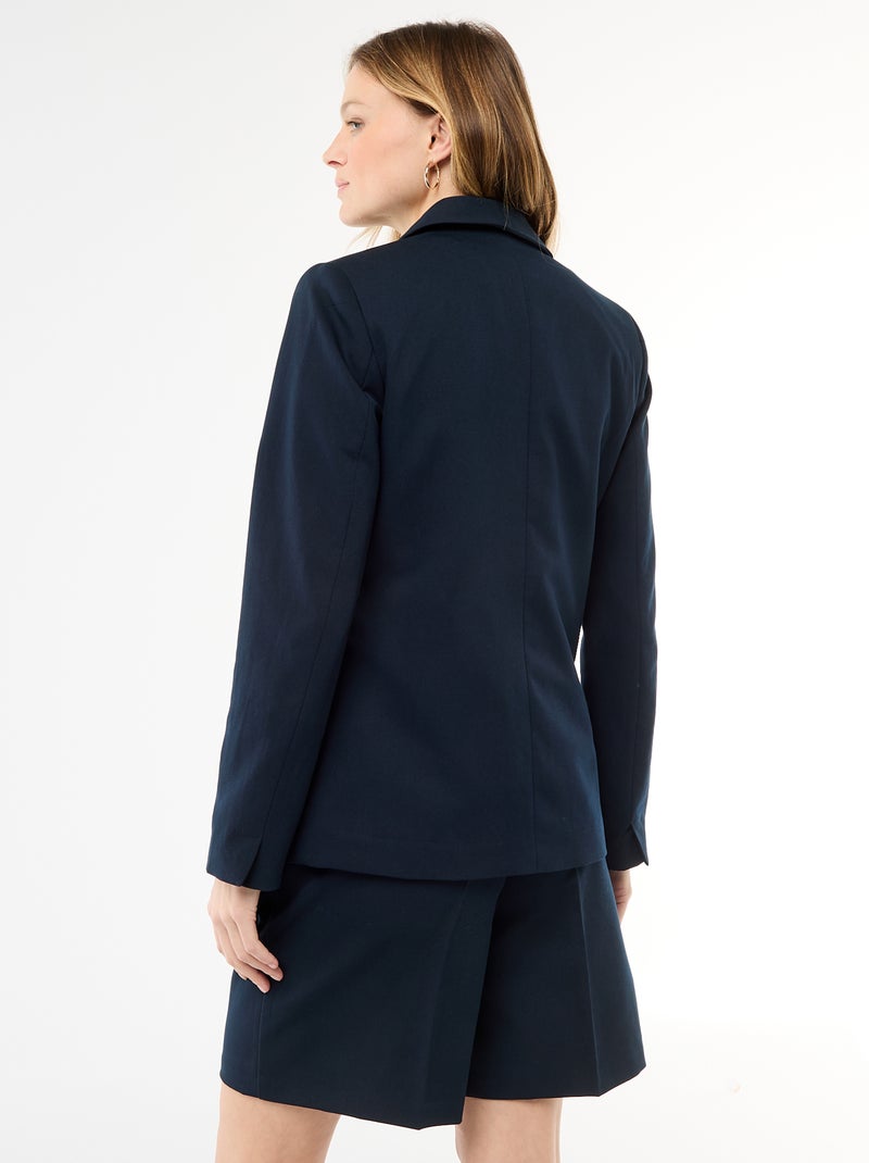 Getailleerde blazer met sjaalkraag Blauw - Kiabi
