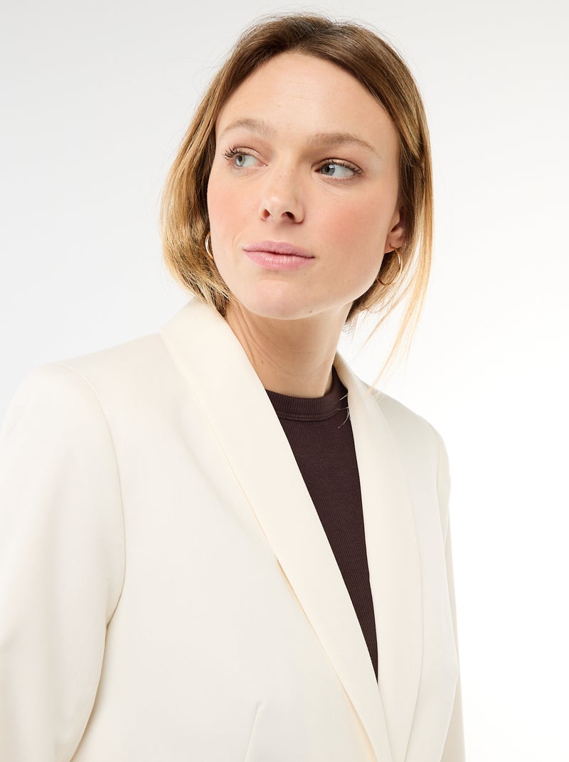 Getailleerde blazer met sjaalkraag Wit - Kiabi