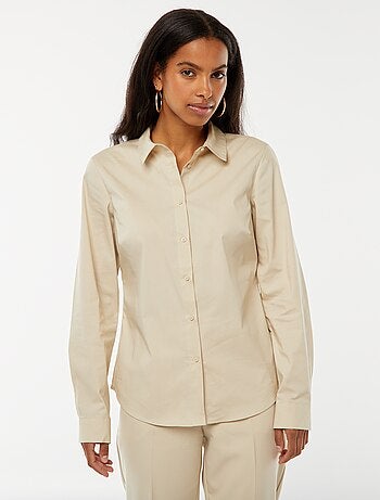 Aansluitende blouse met Italiaanse kraag