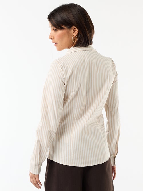 Getailleerde blouse met Italiaanse kraag - Kiabi
