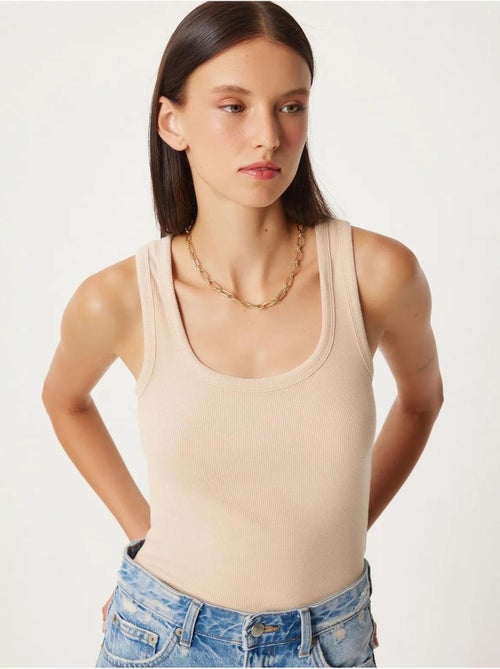 Getailleerde gebreide tanktop met u-hals, 2-pack istanbul - Kiabi Getailleerde gebreide tanktop met u-hals, 2-pack istanbul - Kiabi