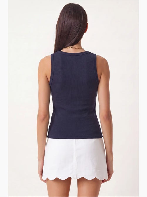 Getailleerde gebreide tanktop met u-hals, 2-pack istanbul - Kiabi Getailleerde gebreide tanktop met u-hals, 2-pack istanbul - Kiabi