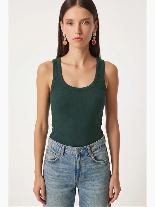 Getailleerde gebreide tanktop met u-hals, 2-pack istanbul - Kiabi Getailleerde gebreide tanktop met u-hals, 2-pack istanbul - Kiabi
