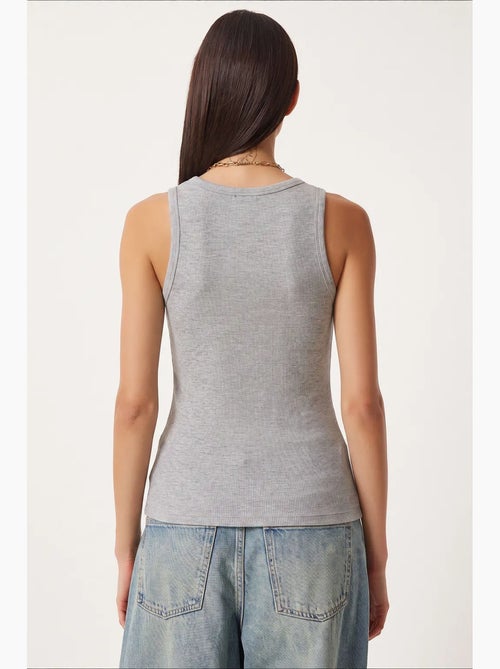 Getailleerde gebreide tanktop met u-hals, 2-pack istanbul - Kiabi Getailleerde gebreide tanktop met u-hals, 2-pack istanbul - Kiabi