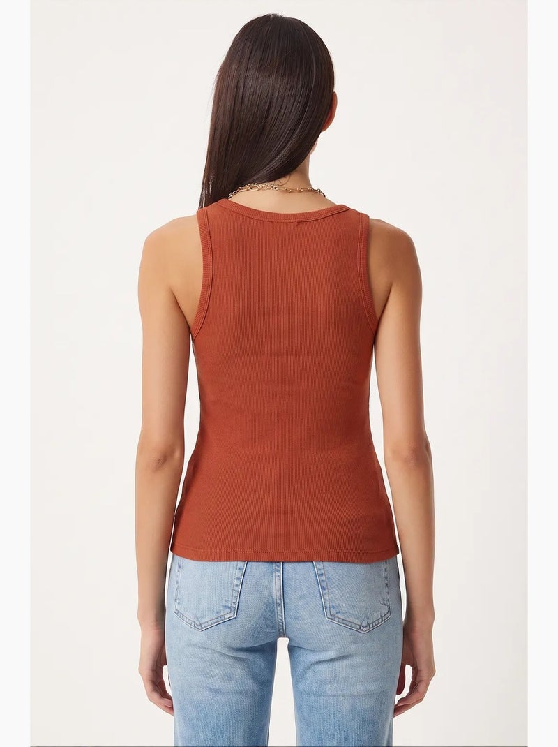 Getailleerde gebreide tanktop met u-hals, 2-pack istanbul Jadegoren - Kiabi