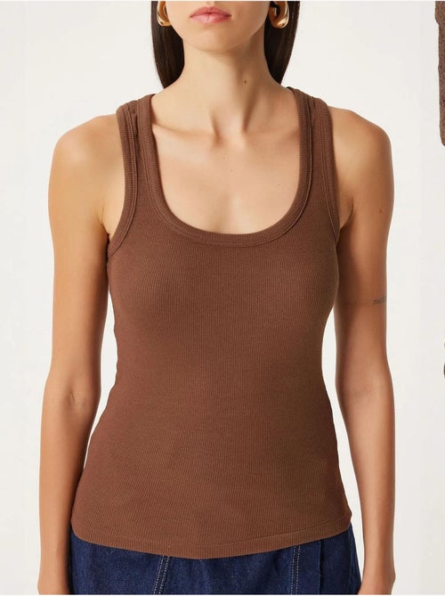 Getailleerde gebreide tanktop met u-hals, 2-pack istanbul - Kiabi Getailleerde gebreide tanktop met u-hals, 2-pack istanbul - Kiabi