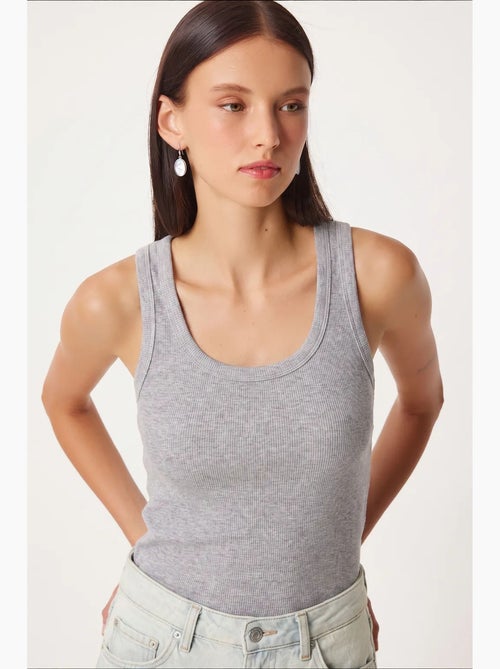 Getailleerde gebreide tanktop met u-hals, 2-pack istanbul - Kiabi Getailleerde gebreide tanktop met u-hals, 2-pack istanbul - Kiabi