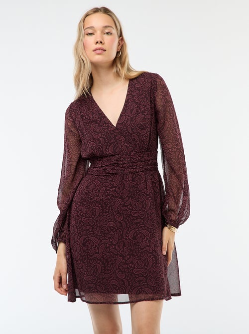 Getailleerde jurk van kreukeltricot - Kiabi