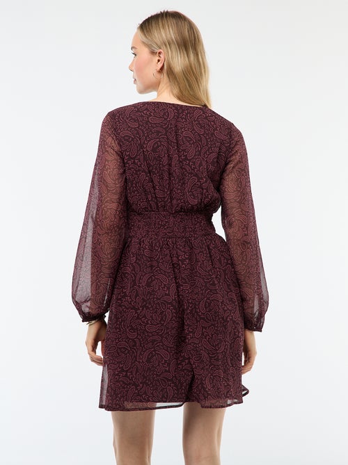 Getailleerde jurk van kreukeltricot - Kiabi