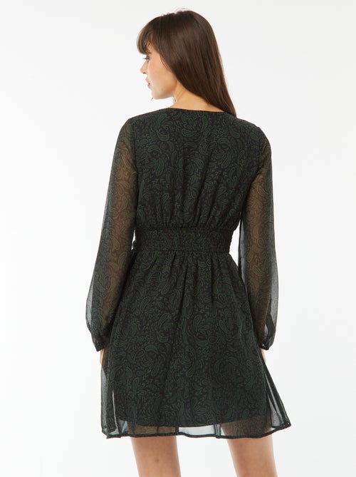 Getailleerde jurk van kreukeltricot - Kiabi