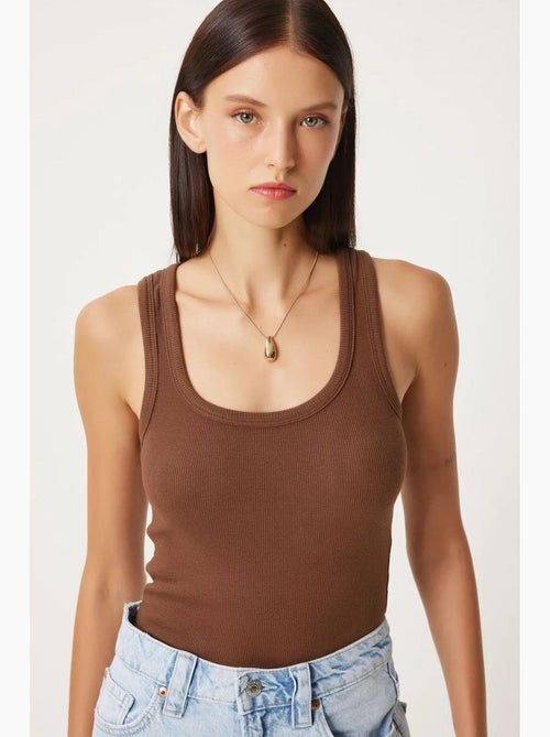 Getailleerde katoenen tanktop met u-hals istanbul - Kiabi Getailleerde katoenen tanktop met u-hals istanbul - Kiabi