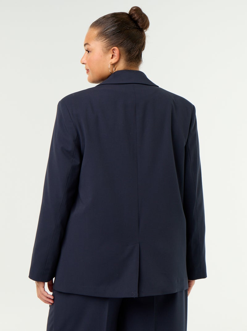 Getailleerde lange jas Blauw - Kiabi