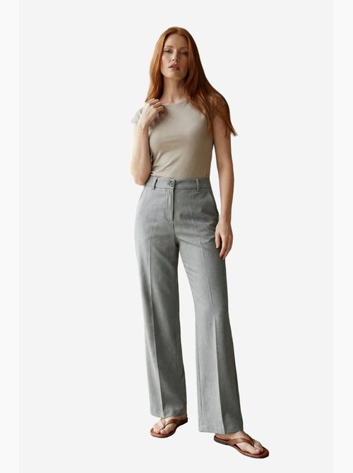 Getailleerde mid-waist broek met rechte pijpen my fashion - Kiabi