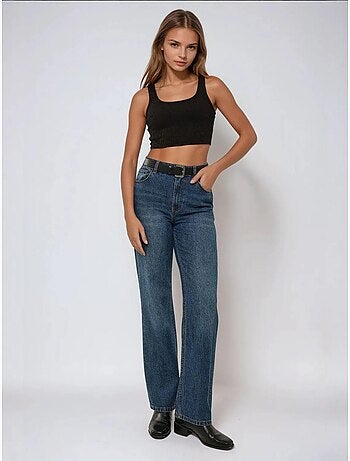 Getailleerde tanktop met ronde hals en cropped hals hiccup
