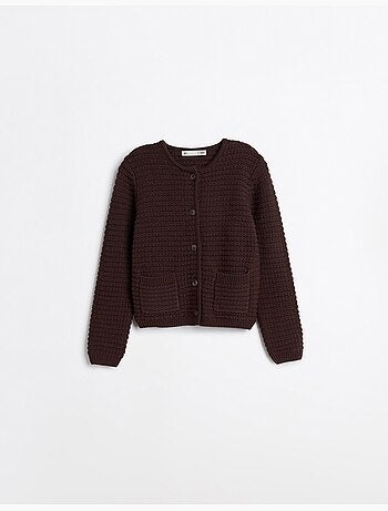 Getextureerd gebreid jasje, mo fashion
