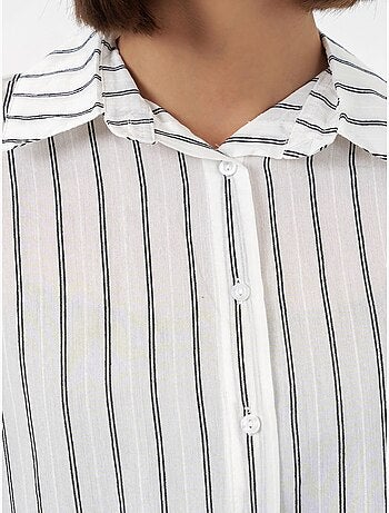 Getextureerd gestreept oversized overhemd met knoopsluiting bdart