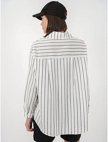 Getextureerd gestreept oversized overhemd met knoopsluiting bdart
