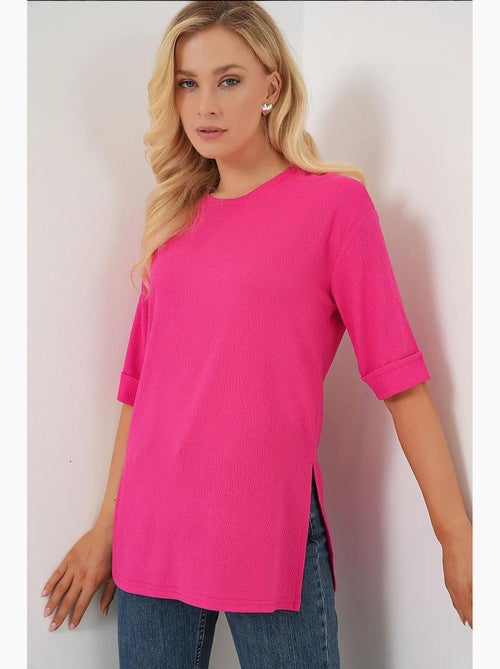 Getextureerd t-shirt met ronde hals en korte mouwen bdart - Kiabi