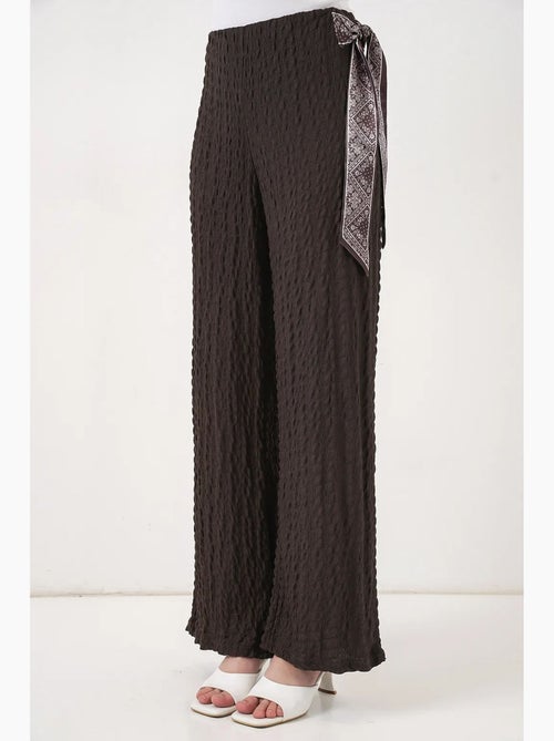 Getextureerde broek met sjaaldetail bdart - Kiabi