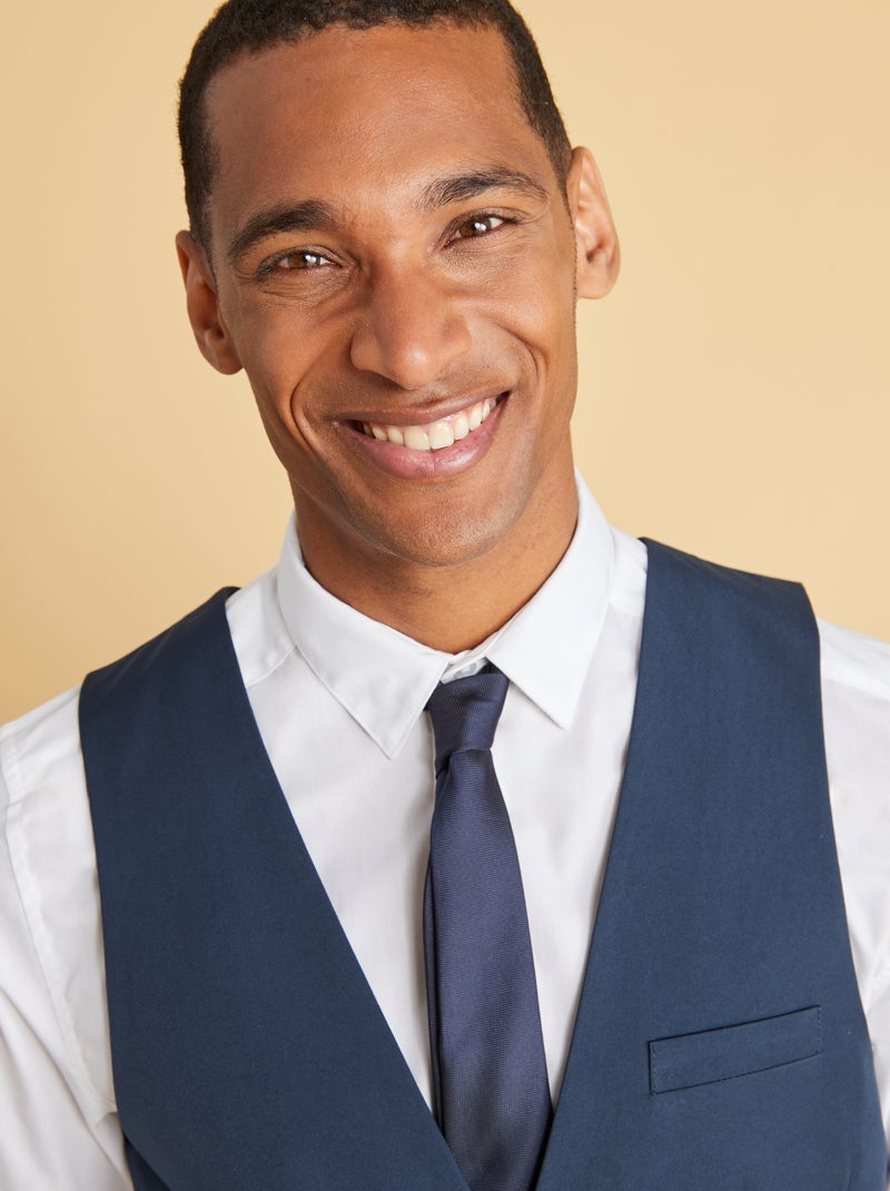 Getextureerde, effen stropdas Blauw - Kiabi