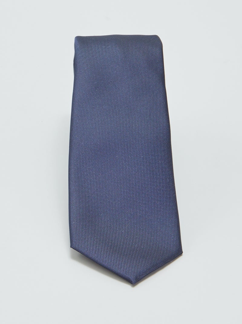 Getextureerde, effen stropdas Blauw - Kiabi