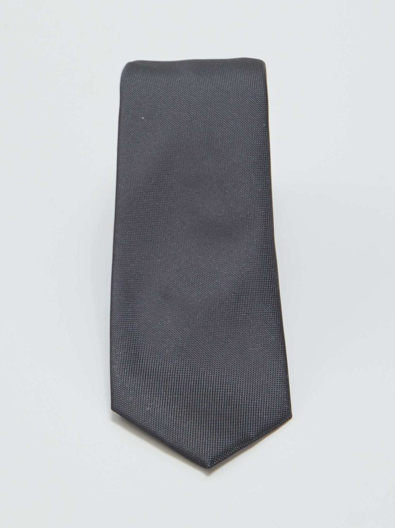Getextureerde, effen stropdas Zwart - Kiabi