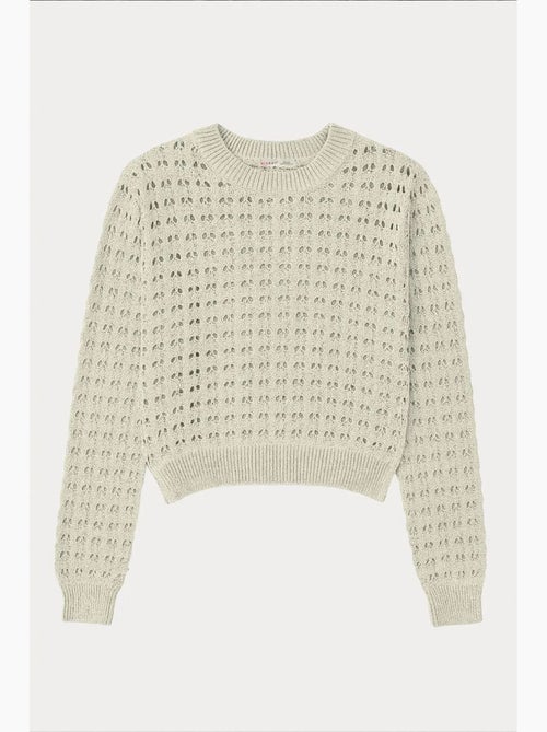 Getextureerde gebreide relaxed cropped trui met ronde hals mixray - Kiabi
