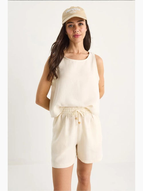 Getextureerde katoenen tweedelige co-ord set met ronde hals lucci - Kiabi Getextureerde katoenen tweedelige co-ord set met ronde hals lucci - Kiabi