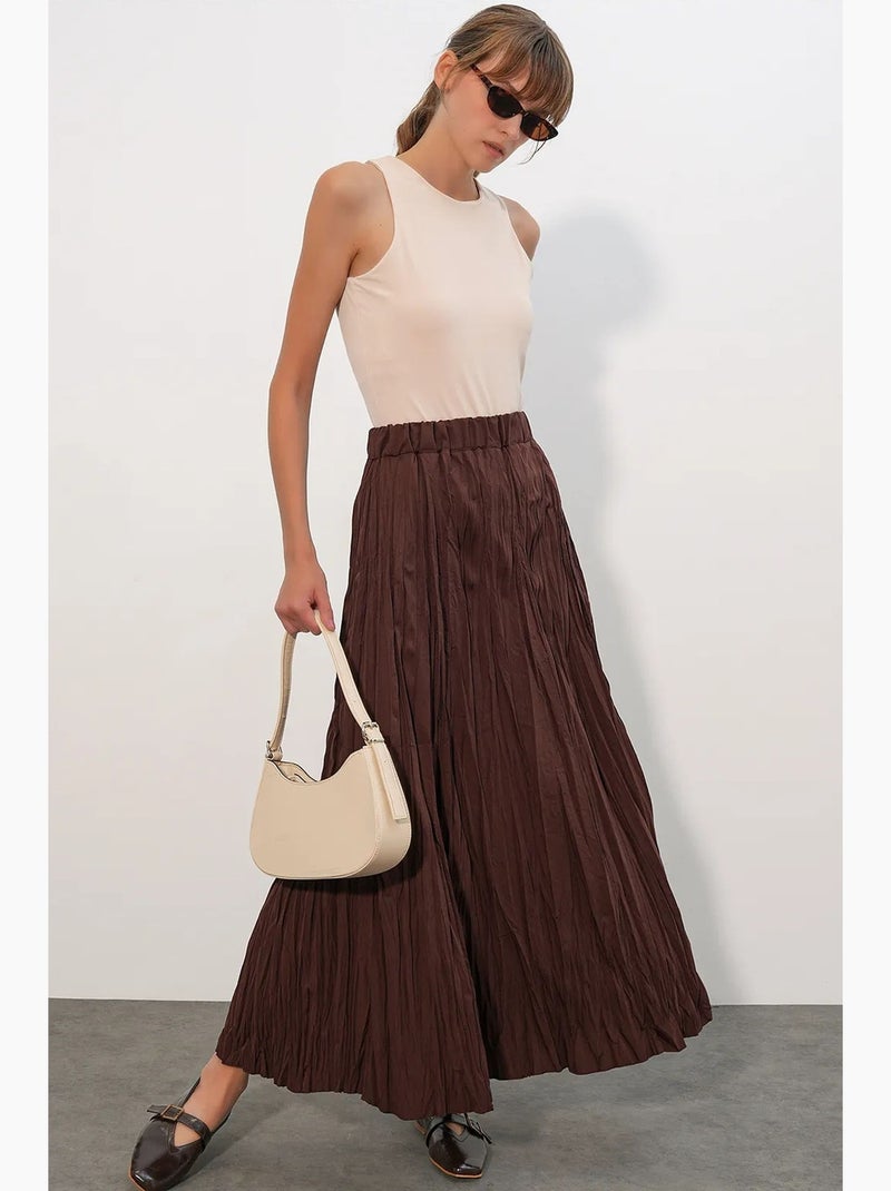 Getextureerde maxi-rok bdart Bruin - Kiabi