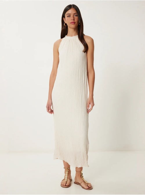 Getextureerde midi-jurk met halternek istanbul - Kiabi Getextureerde midi-jurk met halternek istanbul - Kiabi
