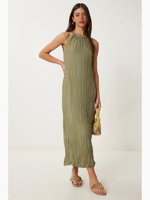Getextureerde midi-jurk met halternek istanbul - Kiabi Getextureerde midi-jurk met halternek istanbul - Kiabi