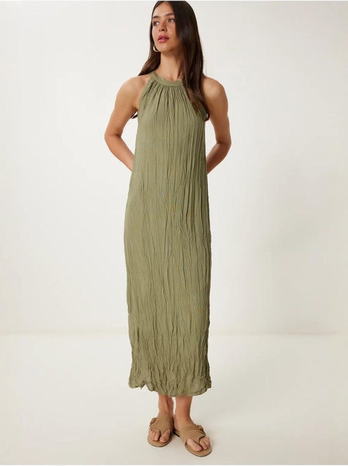 Getextureerde midi-jurk met halternek istanbul - Kiabi Getextureerde midi-jurk met halternek istanbul - Kiabi