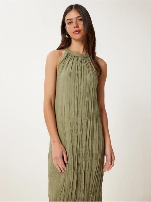 Getextureerde midi-jurk met halternek istanbul - Kiabi Getextureerde midi-jurk met halternek istanbul - Kiabi