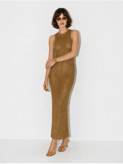 Getextureerde mouwloze bodycon maxi-jurk van viscose lucci - Kiabi Getextureerde mouwloze bodycon maxi-jurk van viscose lucci - Kiabi