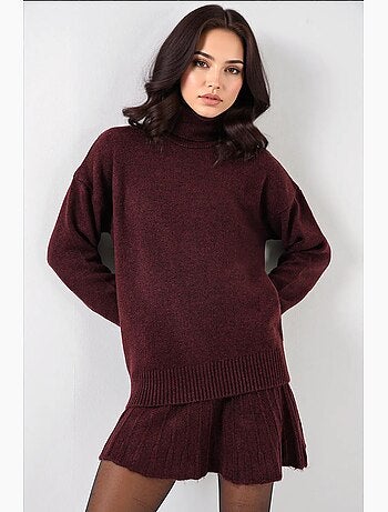 Getextureerde oversized colset van gebreide co-ord bdart