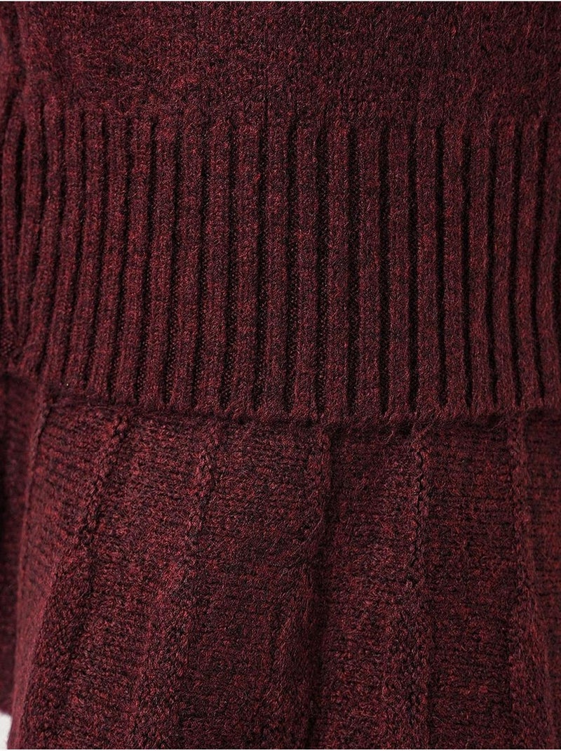 Getextureerde oversized colset van gebreide co-ord bdart Bordeauxrood - Kiabi