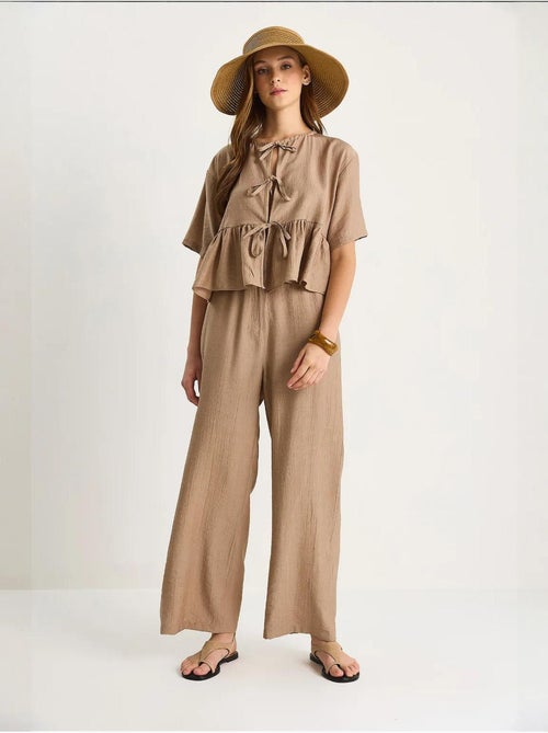 Getextureerde tweedelige co-ord set met ruchesdetail lucci - Kiabi