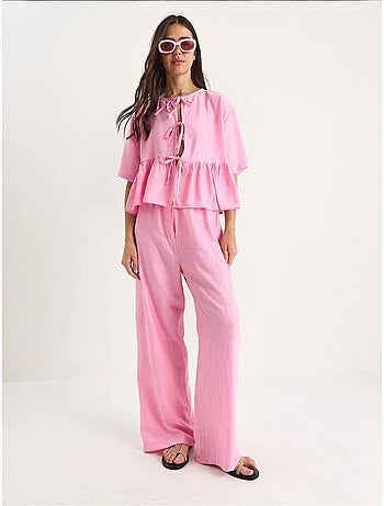 Getextureerde tweedelige co-ord set met ruchesdetail lucci