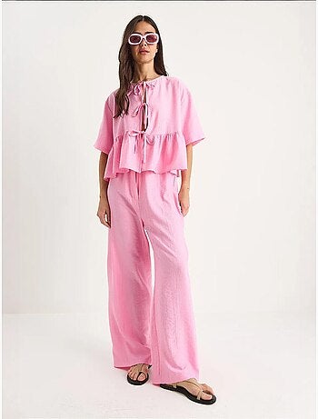 Getextureerde tweedelige co-ord set met ruchesdetail lucci