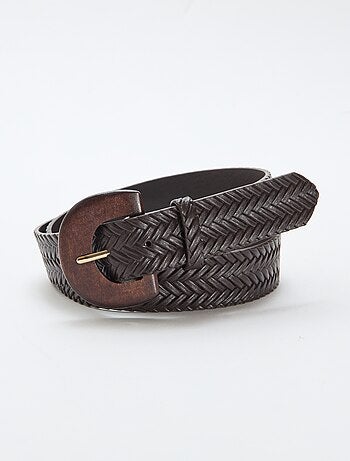 Gevlochten riem met houten gesp