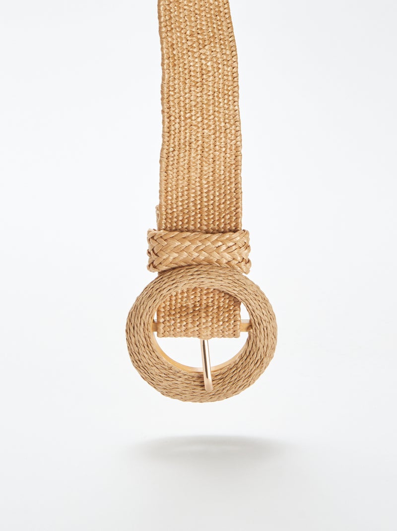 Gevlochten riem met stro-effect BIEGE - Kiabi