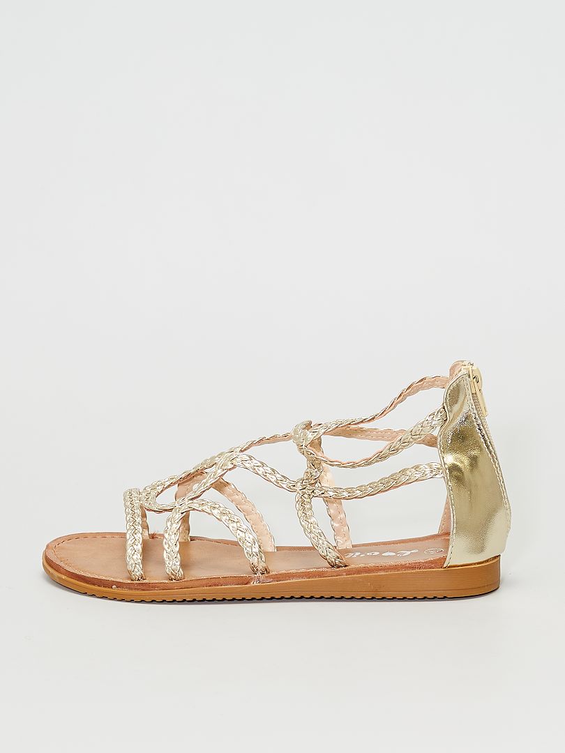 Gevlochten sandalen - Beige - Kiabi - 17.00€