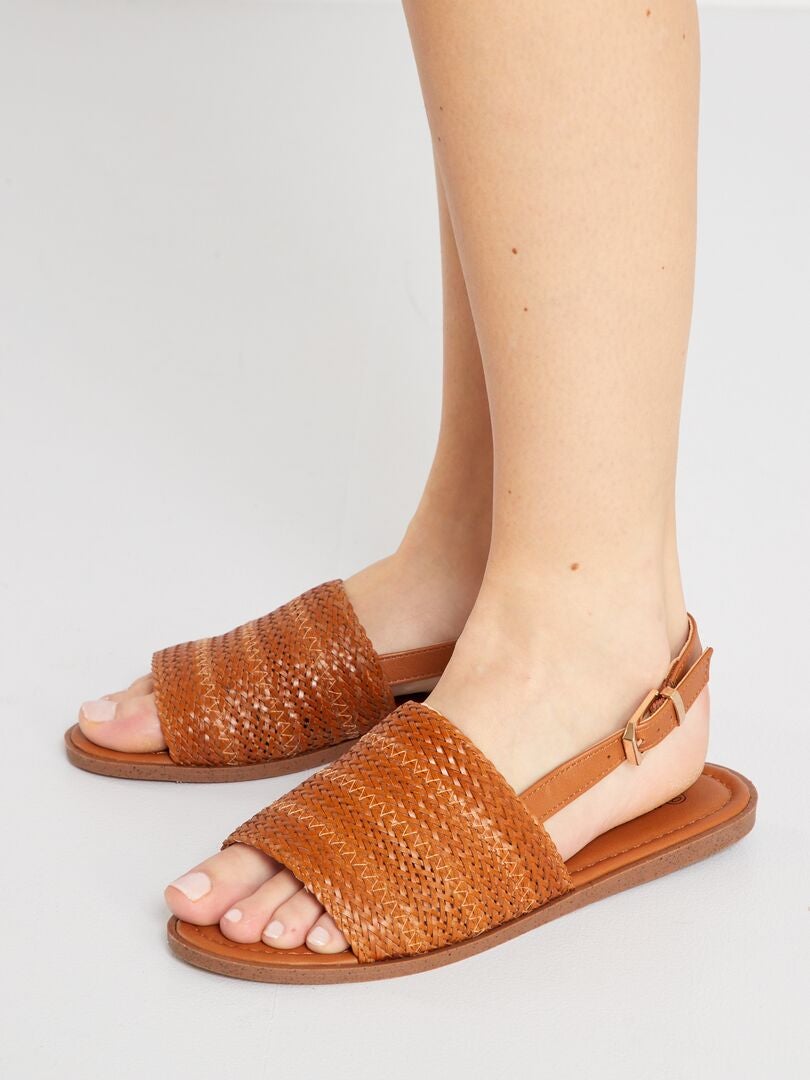 Gevlochten sandalen BRUIN - Kiabi