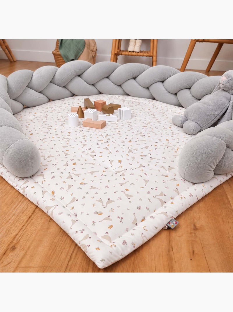 Gevlochten velvet bedomranding voor baby | sevira kids Grijs - Kiabi